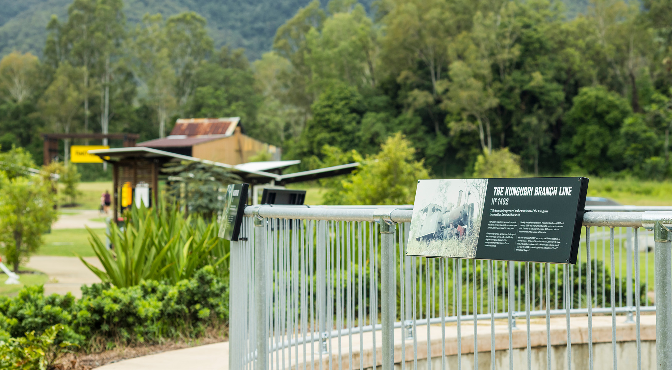 Interpretation signage invites visitors to discover the rich history of the site