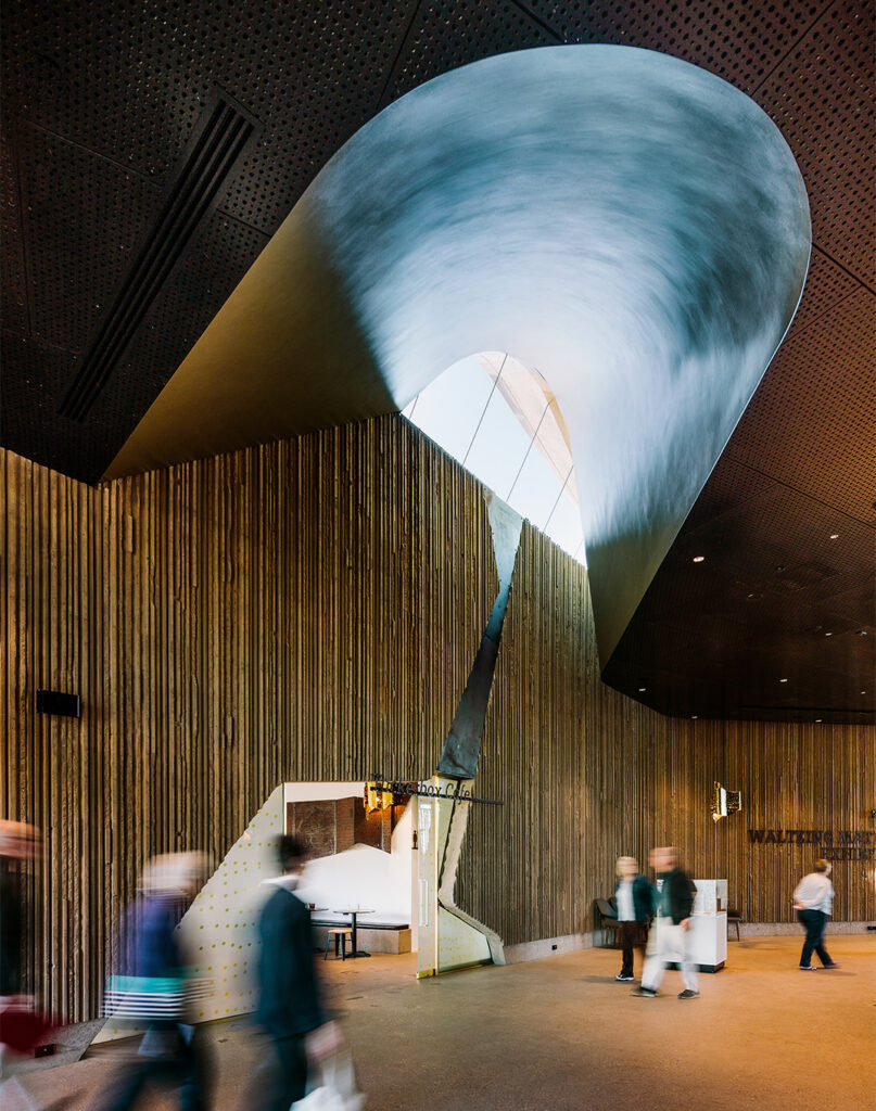 The interior space with subtle wayfinding interventions