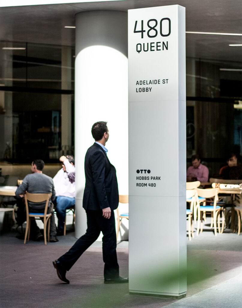 480 Queen Street arrival wayfinding