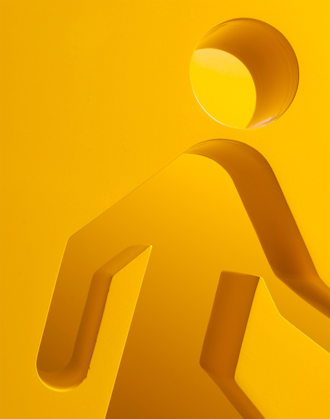 A detail of the walking man cut out