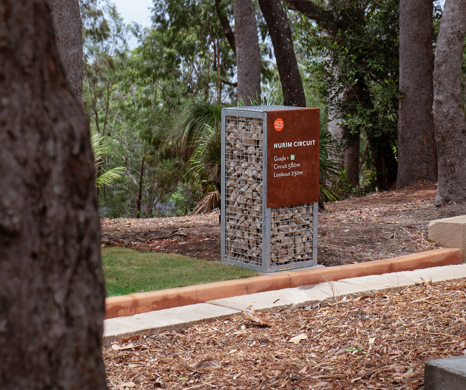 Trail wayfinding is considerate of the landscape