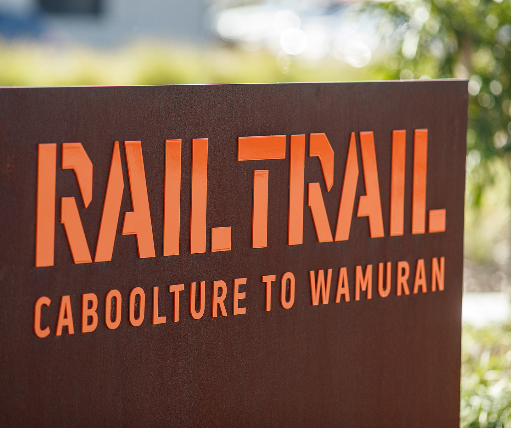 Rail Trail visual identity in use within the wayfinding
