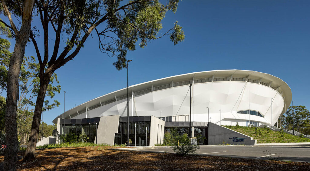 Anna Meares Velodrome, featuring entry signage wayfinding