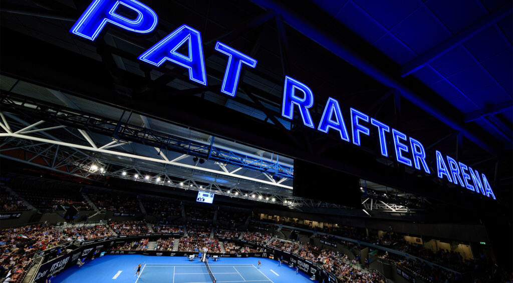 Signage at Pat Rafter Arena